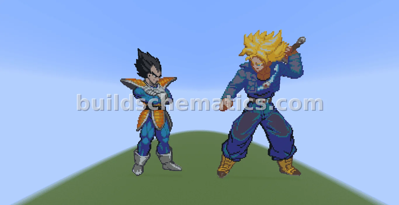 Vegeta And Trunks Pixel Art Designs
