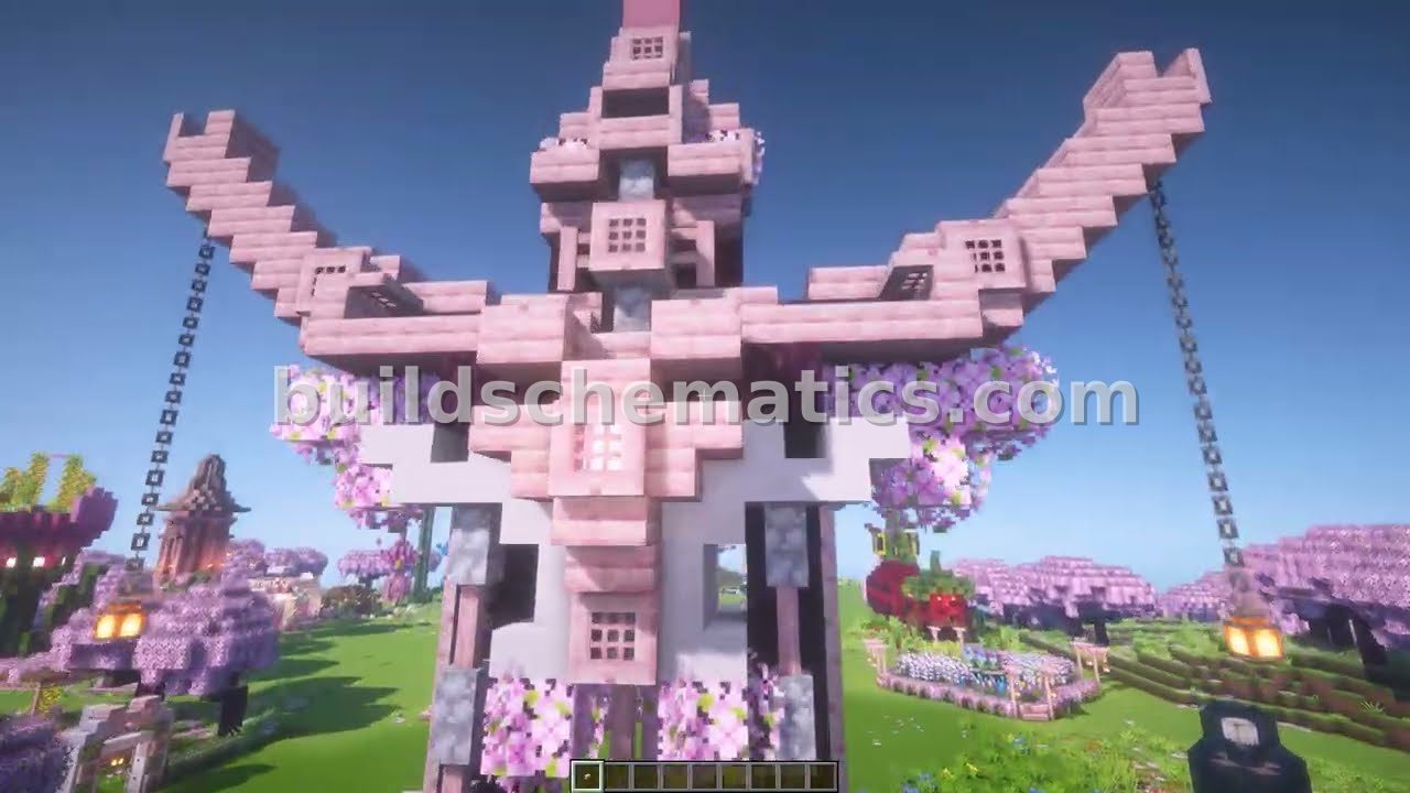 Japanese Katana Inspired Cherry Blossom Nether Portal — view 3