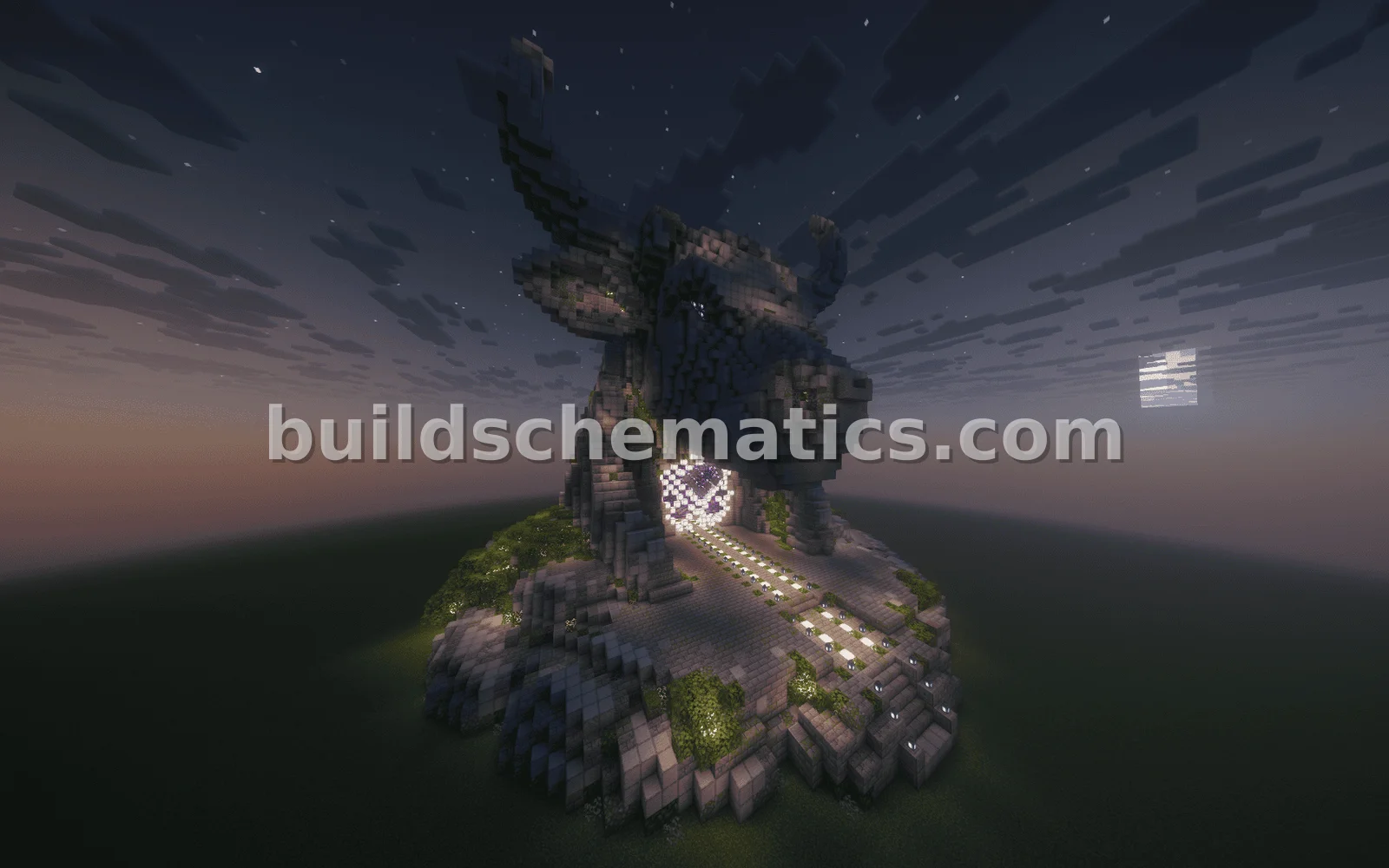 Bull Head Nether Portal Statue Design — view 2
