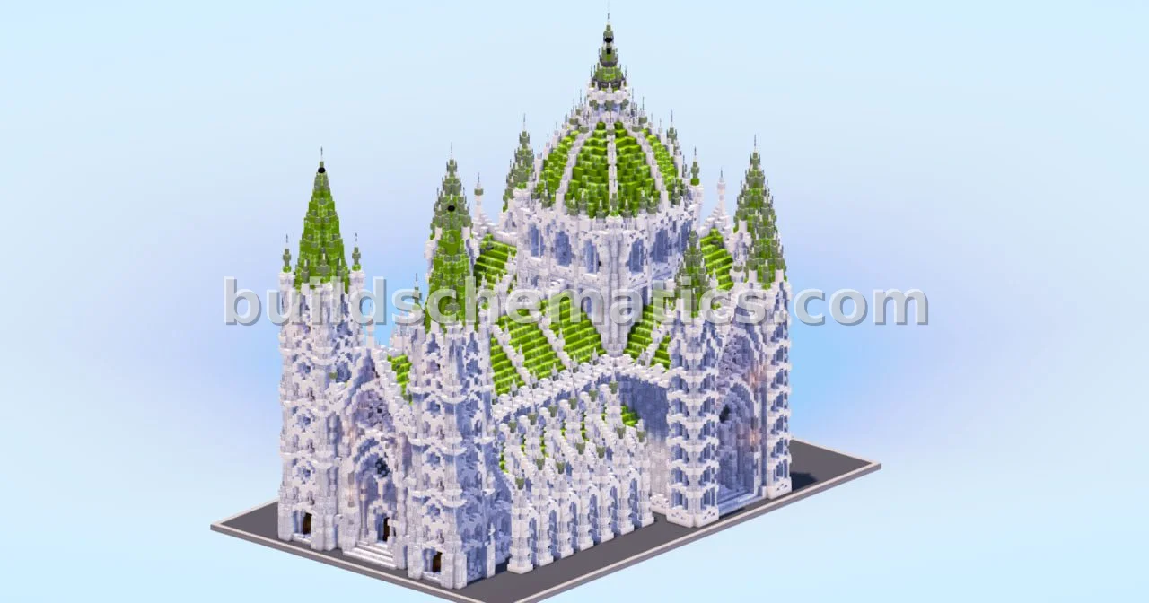 White Green Gothic Cathedral