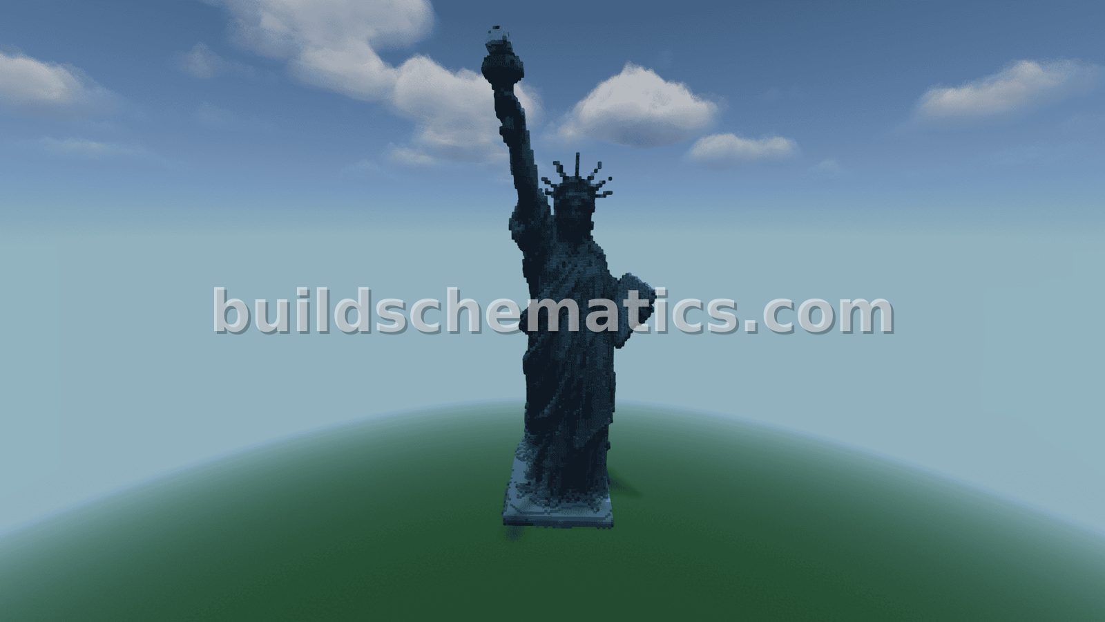 Stone Statue of Liberty Minecraft Replica — view 2