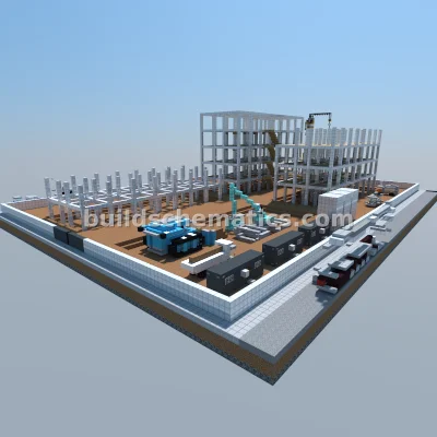 Blue Orange Apartment Building Under Construction