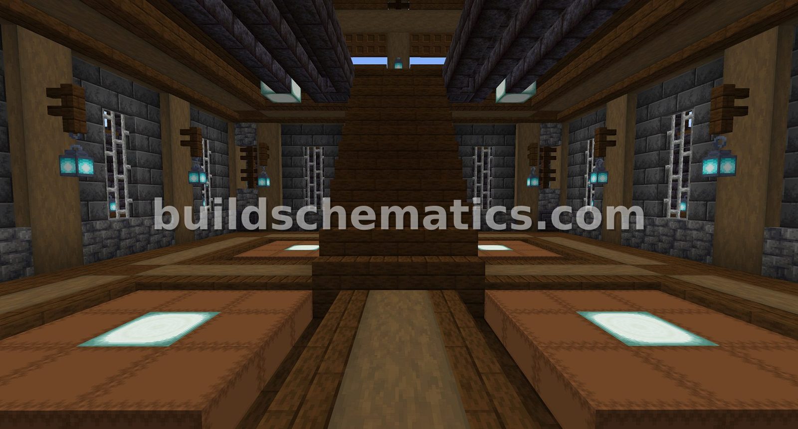Dark Medieval Castle with Central House — view 4