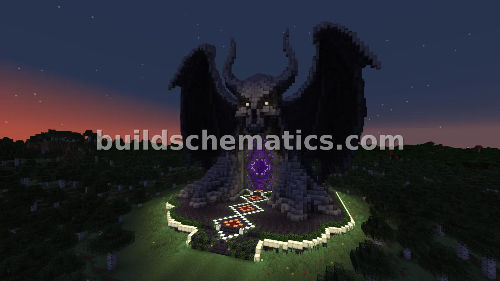 Nether Portal Skull Statue Minecraft Build — view 5