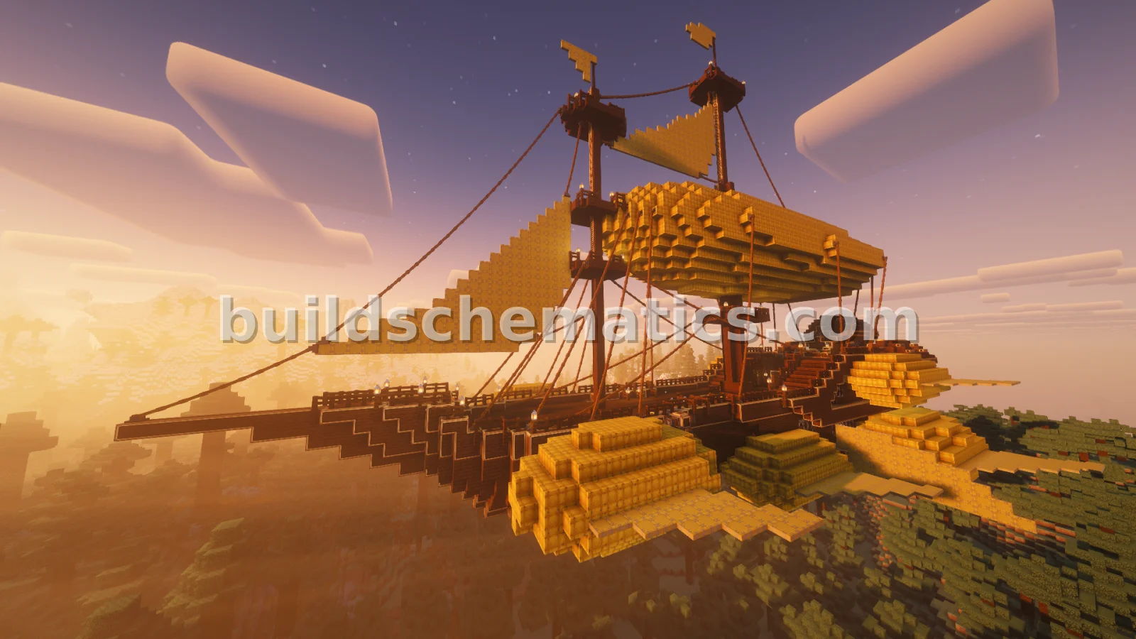 Golden Airship for Survival Exploration