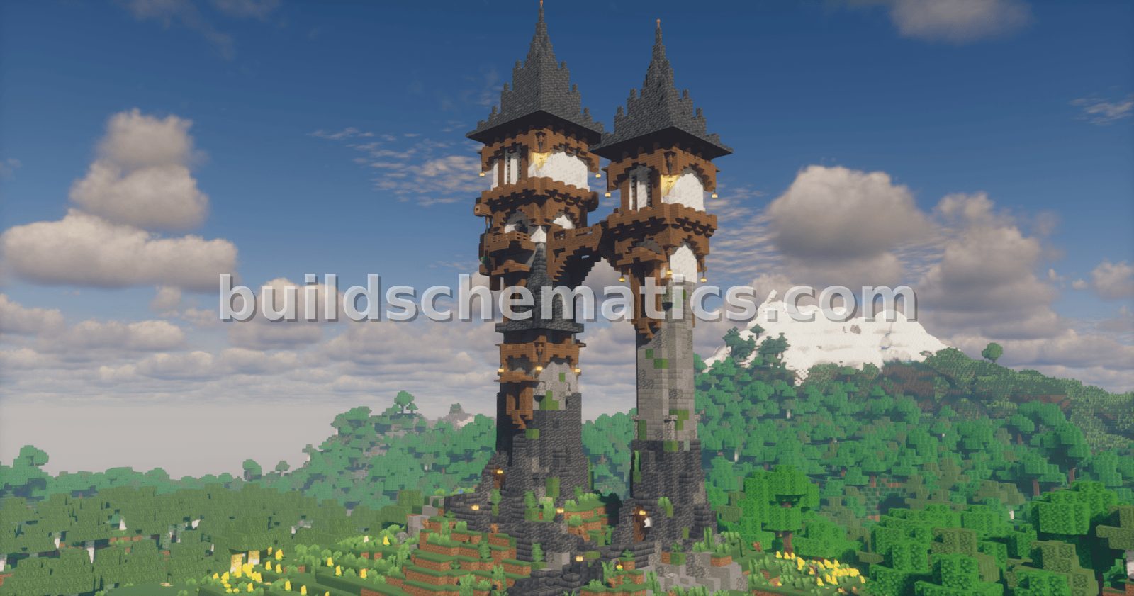 Dual Medieval Large Tower Structure — view 2