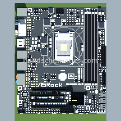 ASRock H87M-Pro4 Motherboard Pixel Art — view 2