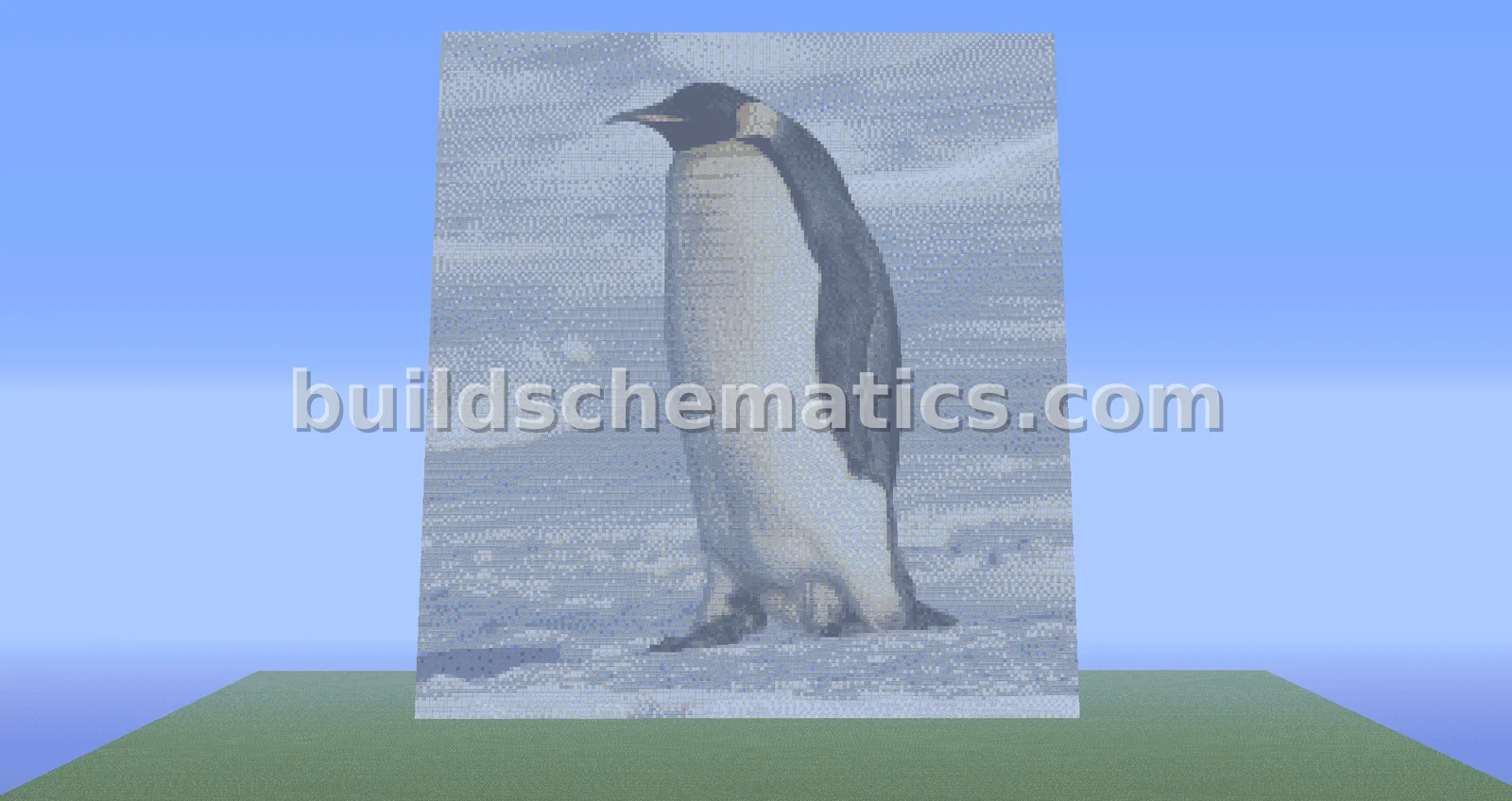 Pixel Art Penguin Statue