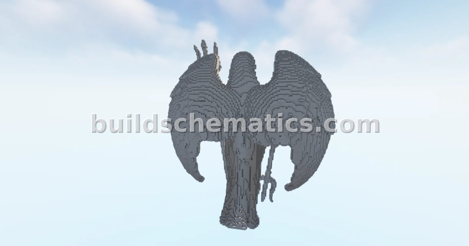 Trident Angel Statue Minecraft Build — view 3