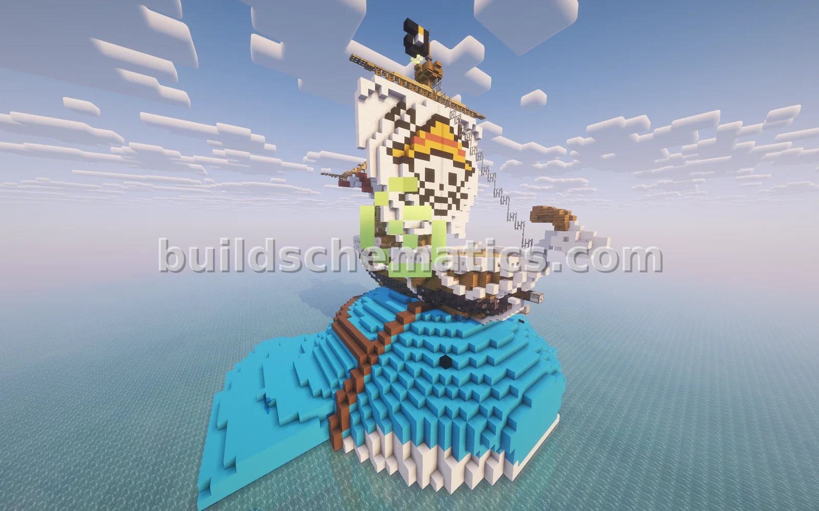 Pokemon Wailmer Carrying One Piece Going Merry Ship — view 2