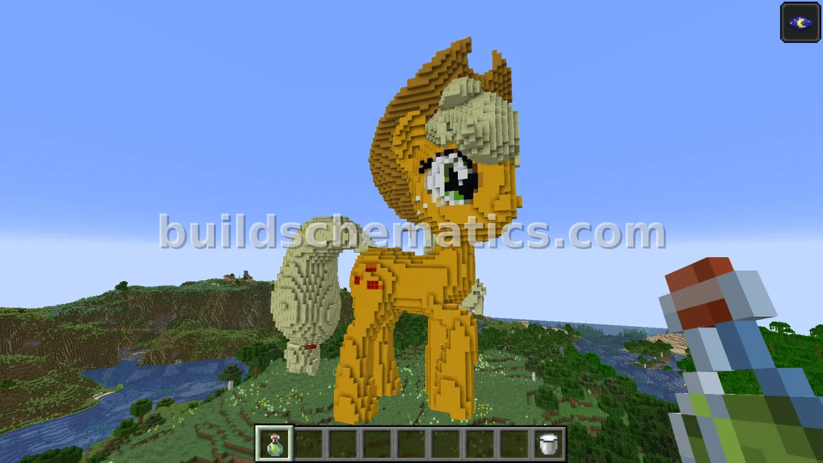 Minecraft Applejack Statue Build — view 5