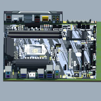 Gigabyte Z390 UD V2 Motherboard Pixel Art — view 3