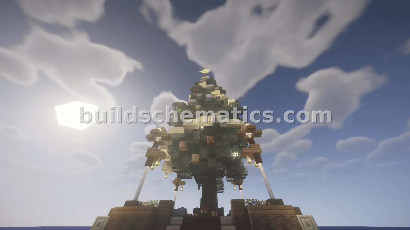 Tall Skinny Christmas Tree With Mineral Ornaments
