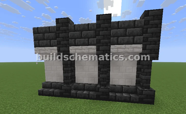 Black And White Castle Wall Section