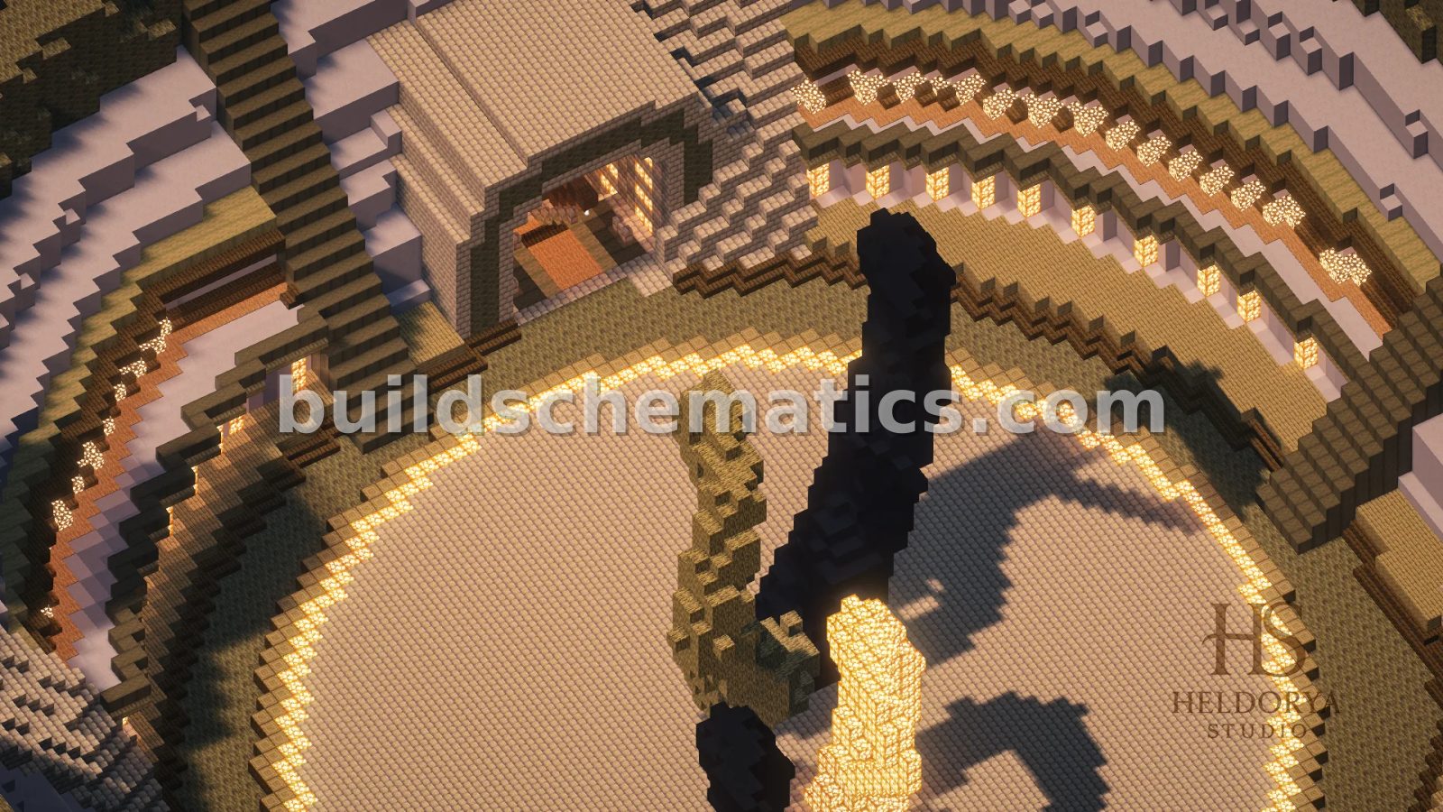 Medieval PvP Circular Arena Build — view 3