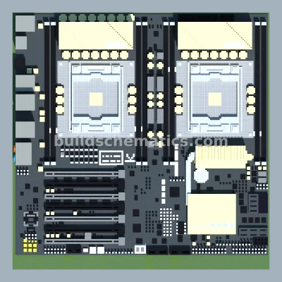 ASUS Z10PE-D8 WS Motherboard Pixel Art — view 2