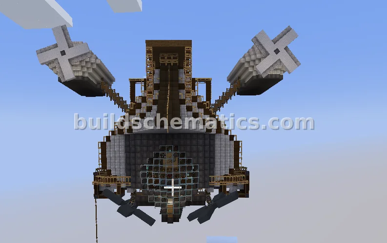 Medieval Steampunk Frigate Airship — view 2