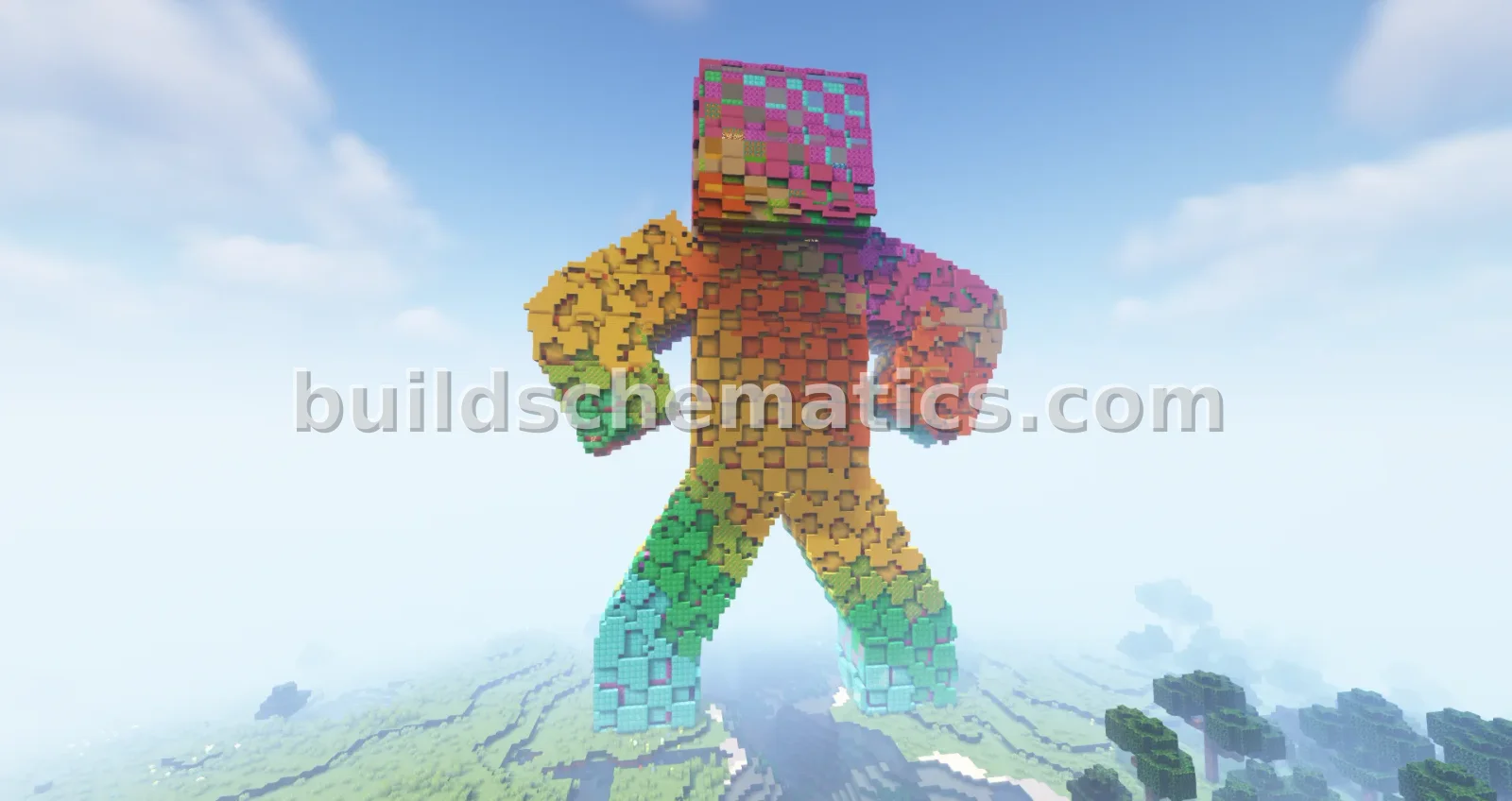 Minecraft Rainbow Skin Statue 120 Height