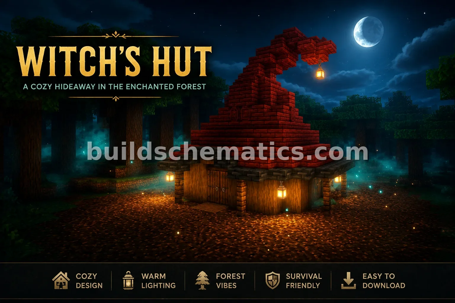 Crimson Witch Hut Minecraft Build