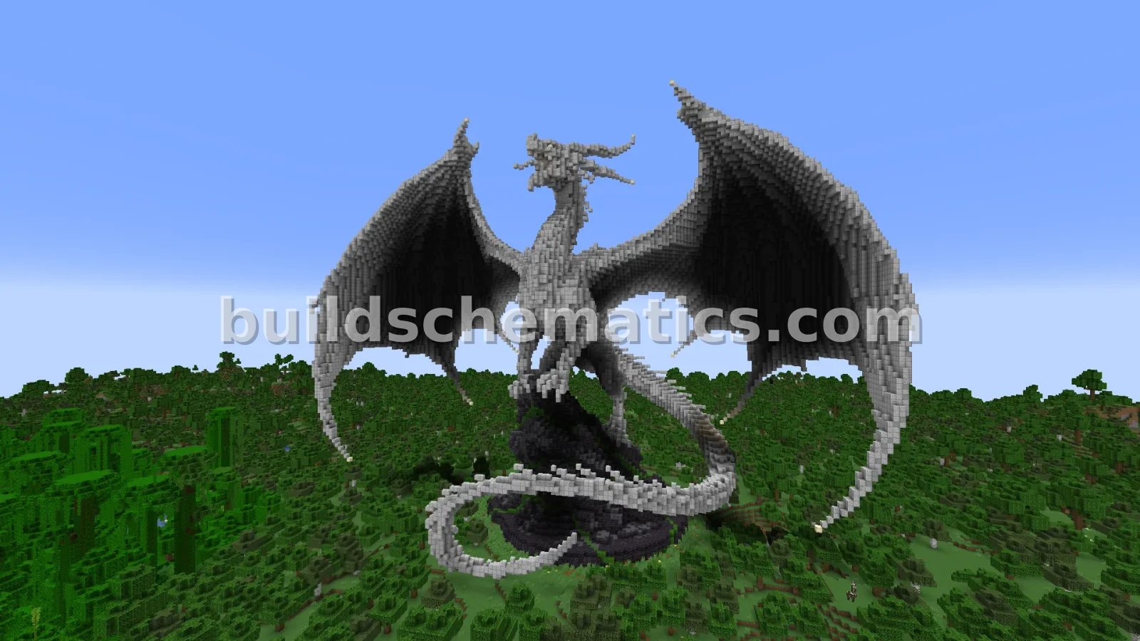 Alabaster Dragon Statue - Large Minecraft Sculpture