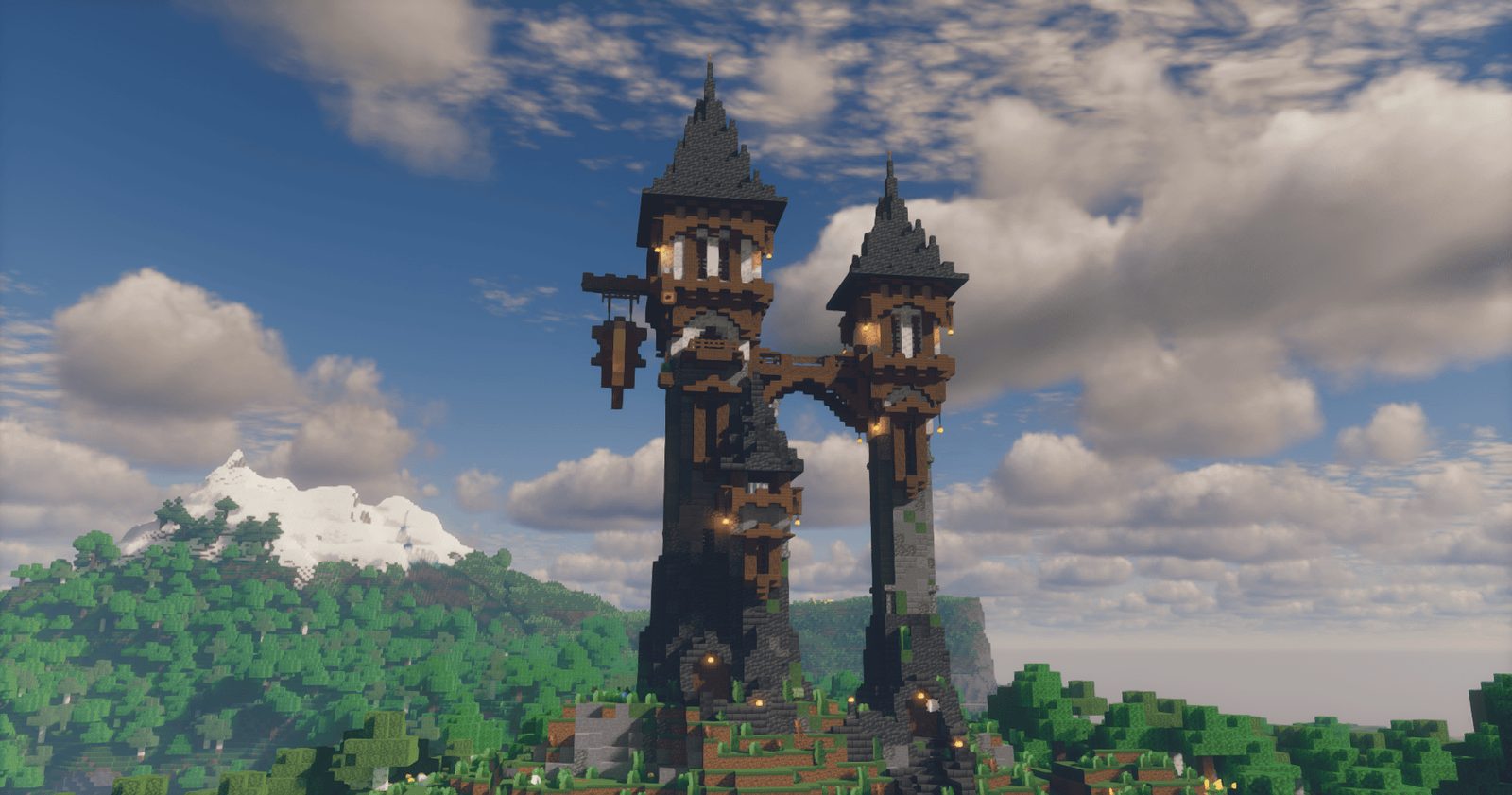 Dual Medieval Large Tower Structure