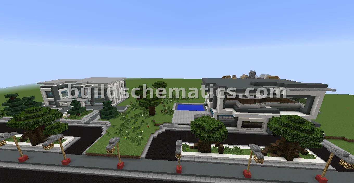 Modern Street With Five Houses — view 2