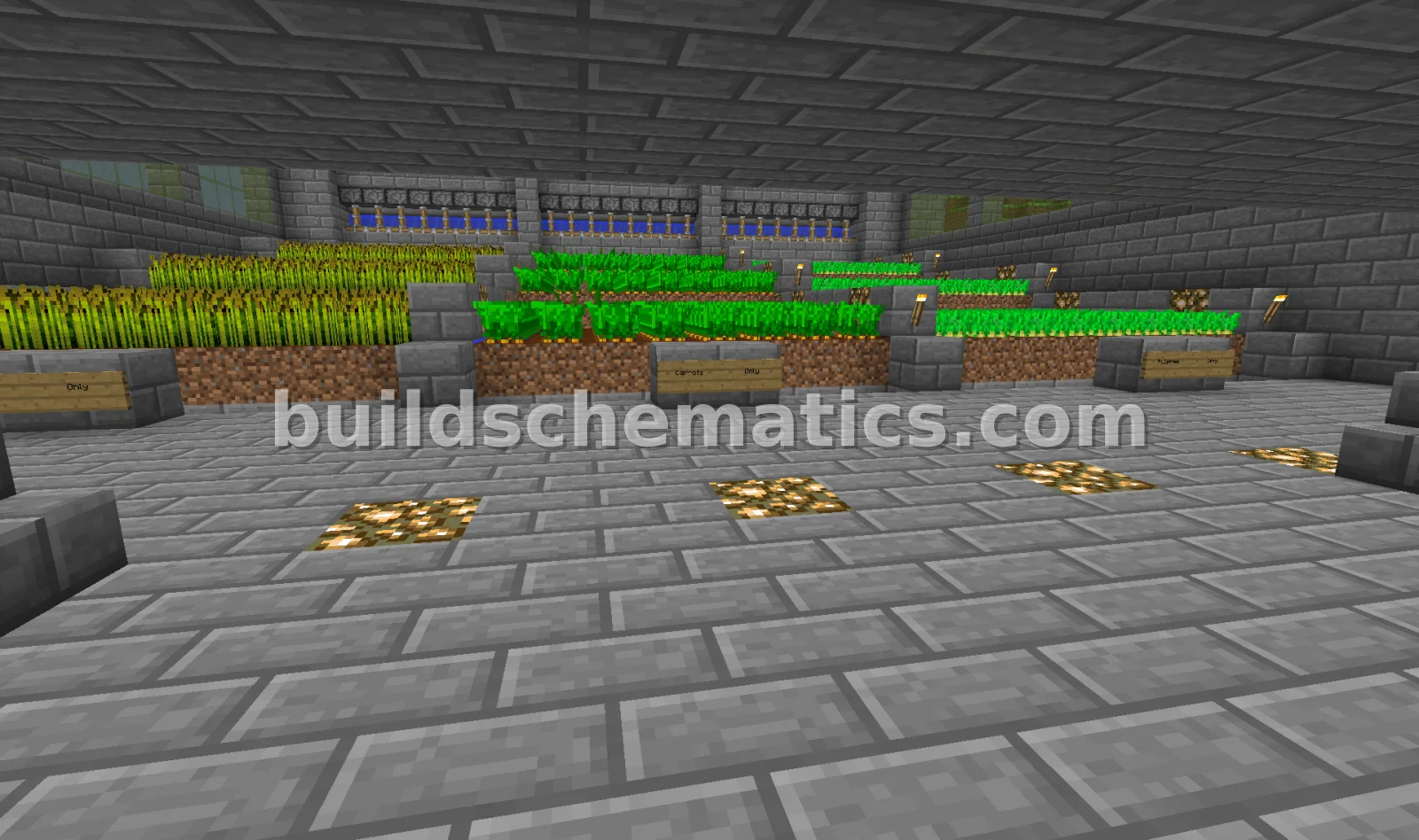 Semi-Automatic Crop Farm With Redstone Piston Harvester — view 2