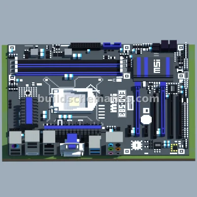 MSI B85-G43 Motherboard Pixel Art — view 3