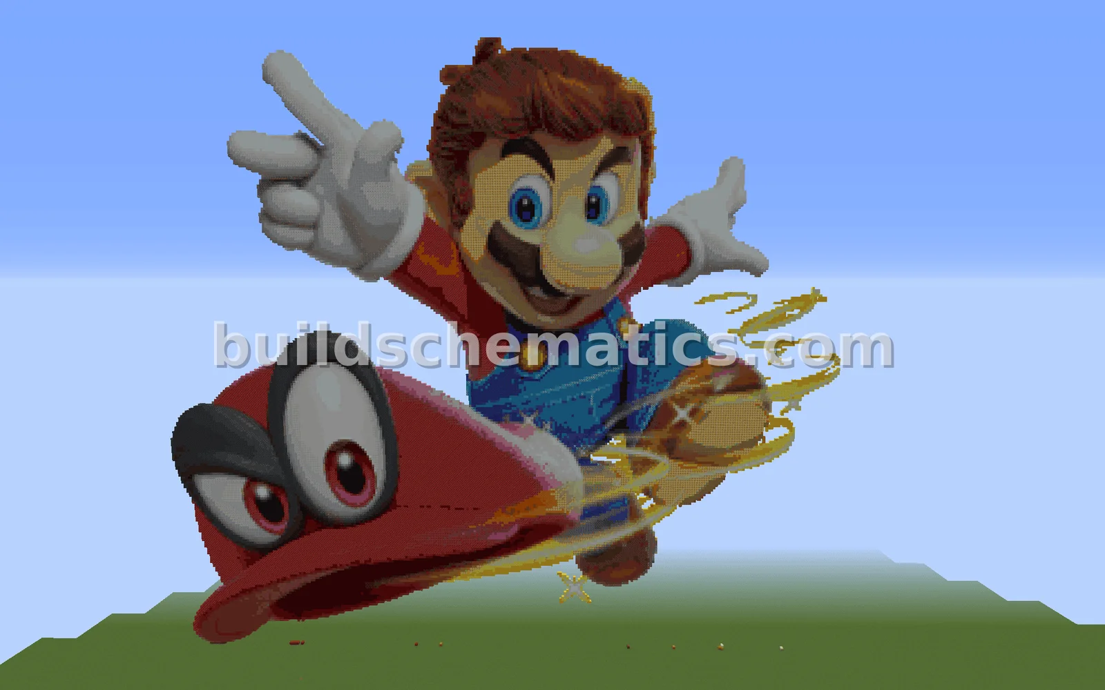 Mario and Cappy Pixel Art