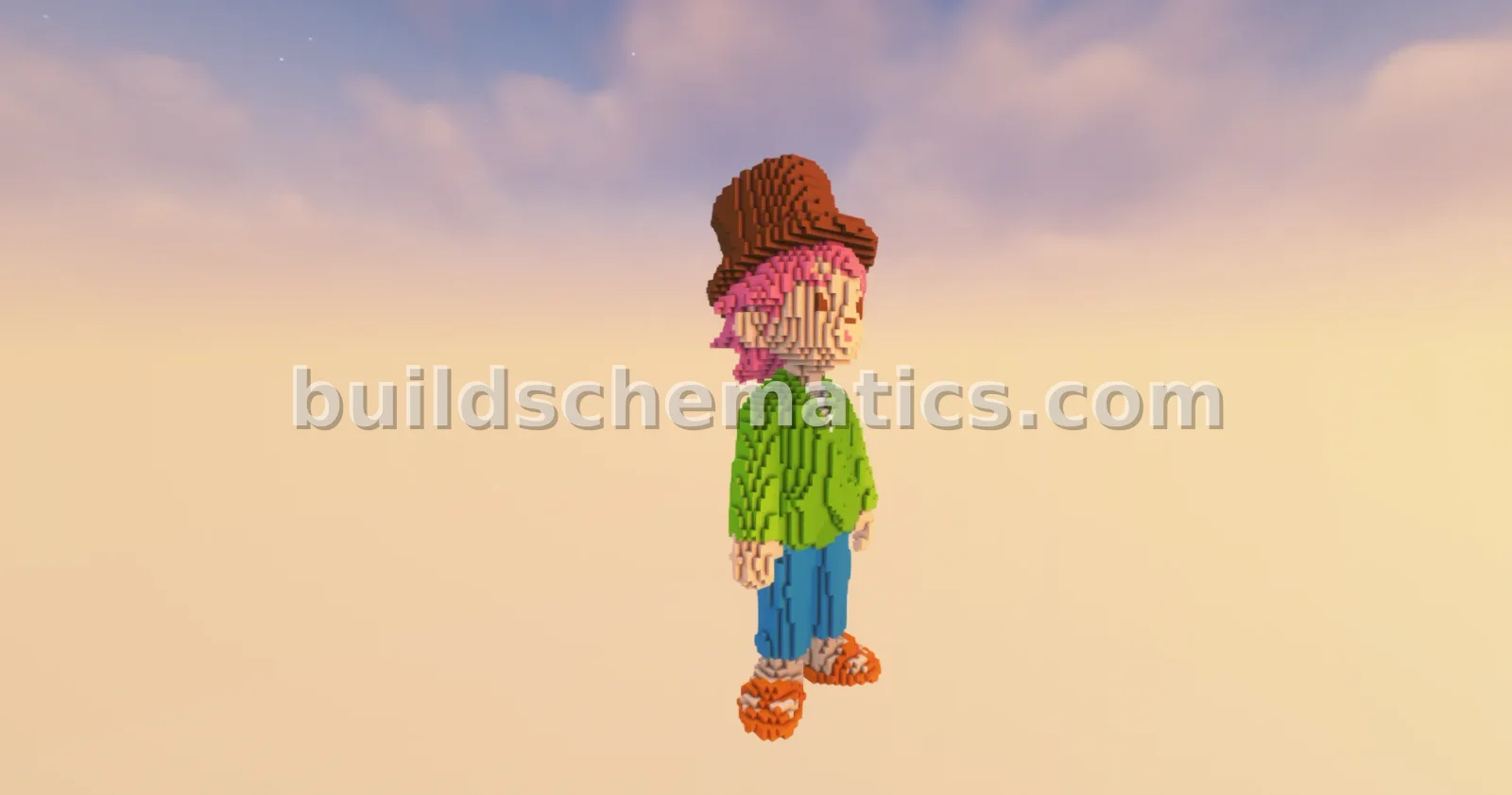 Minecraft Boy Hat Statue Decoration — view 2