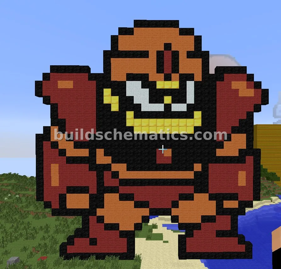 Megaman Pixel Art Statue