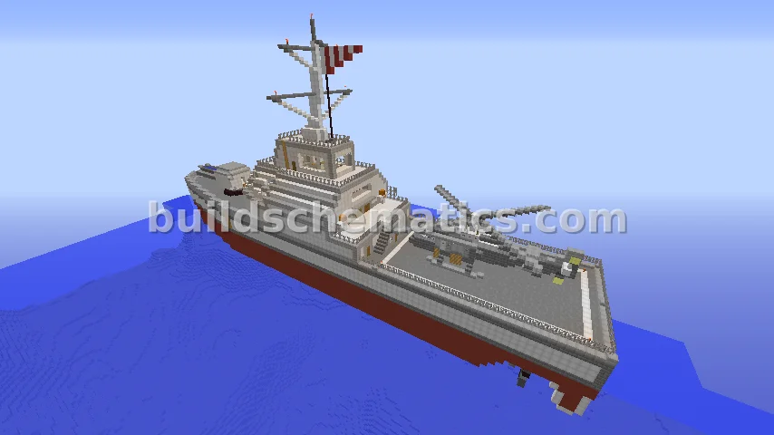 Large Cannon Destroyer Ship with Helipad — view 3