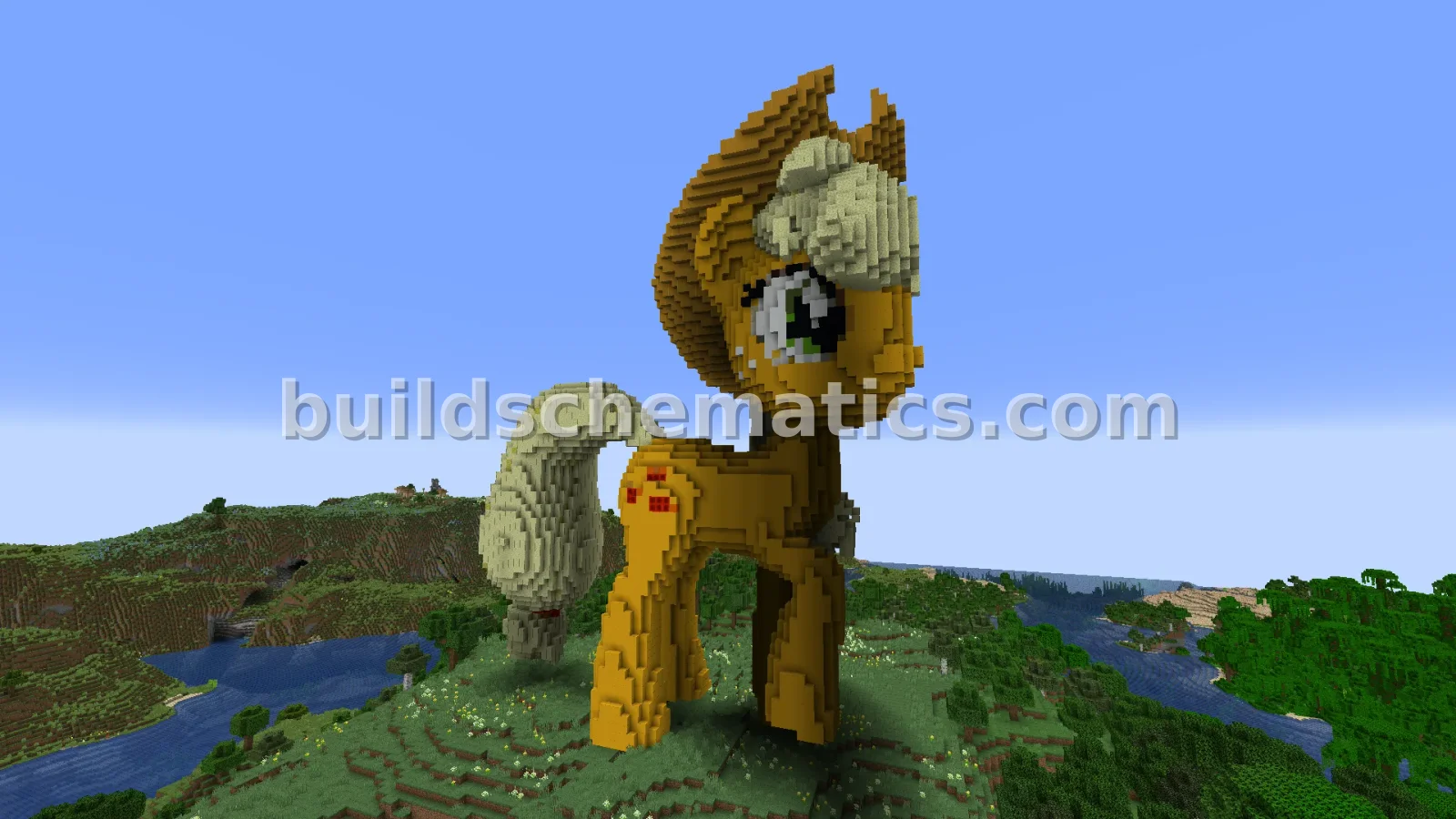 Minecraft Applejack Statue Build