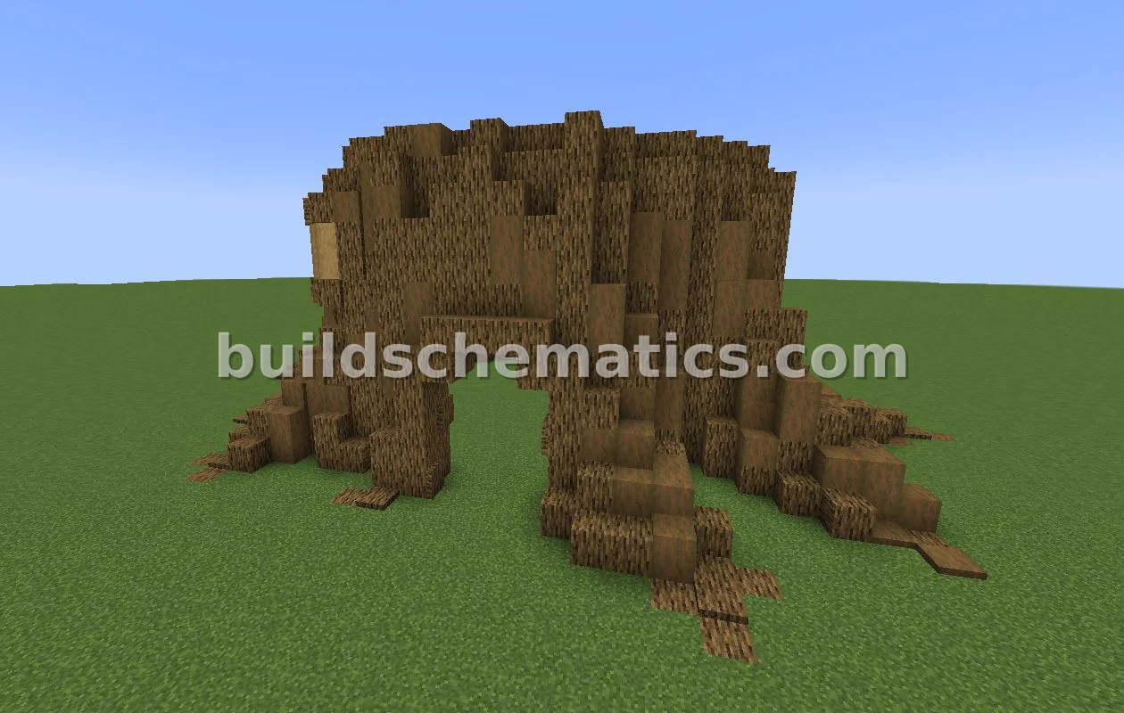 Large Oak Tree Stump Structure — view 2