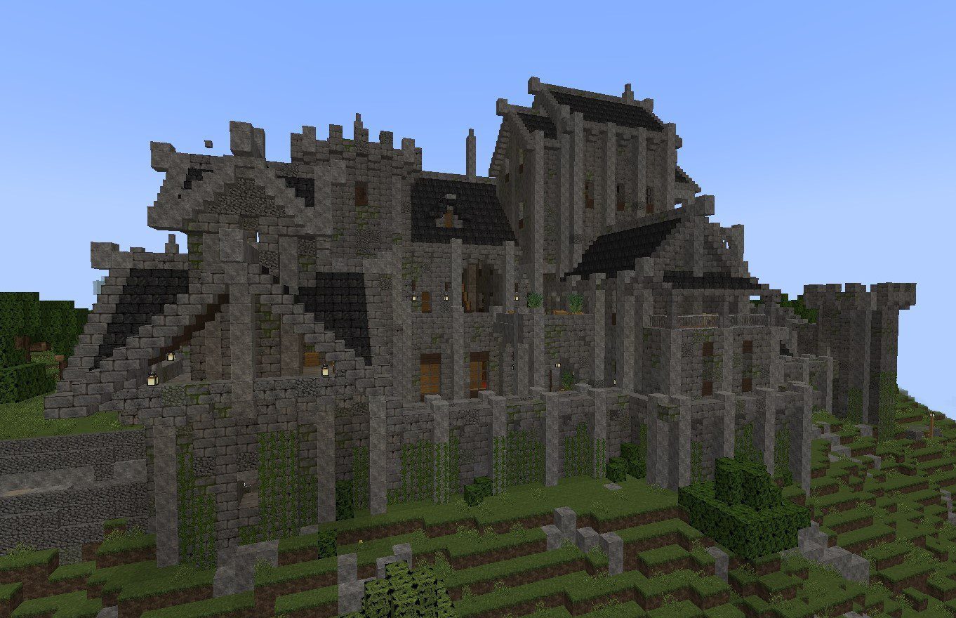 Walled Medieval Castle With Interior