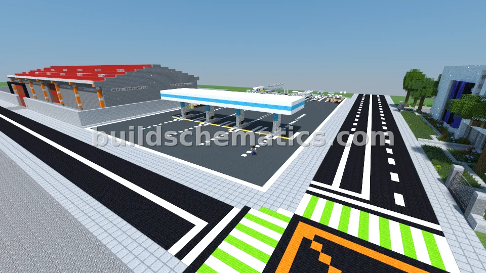 Modern Gas Station & Truck Stop