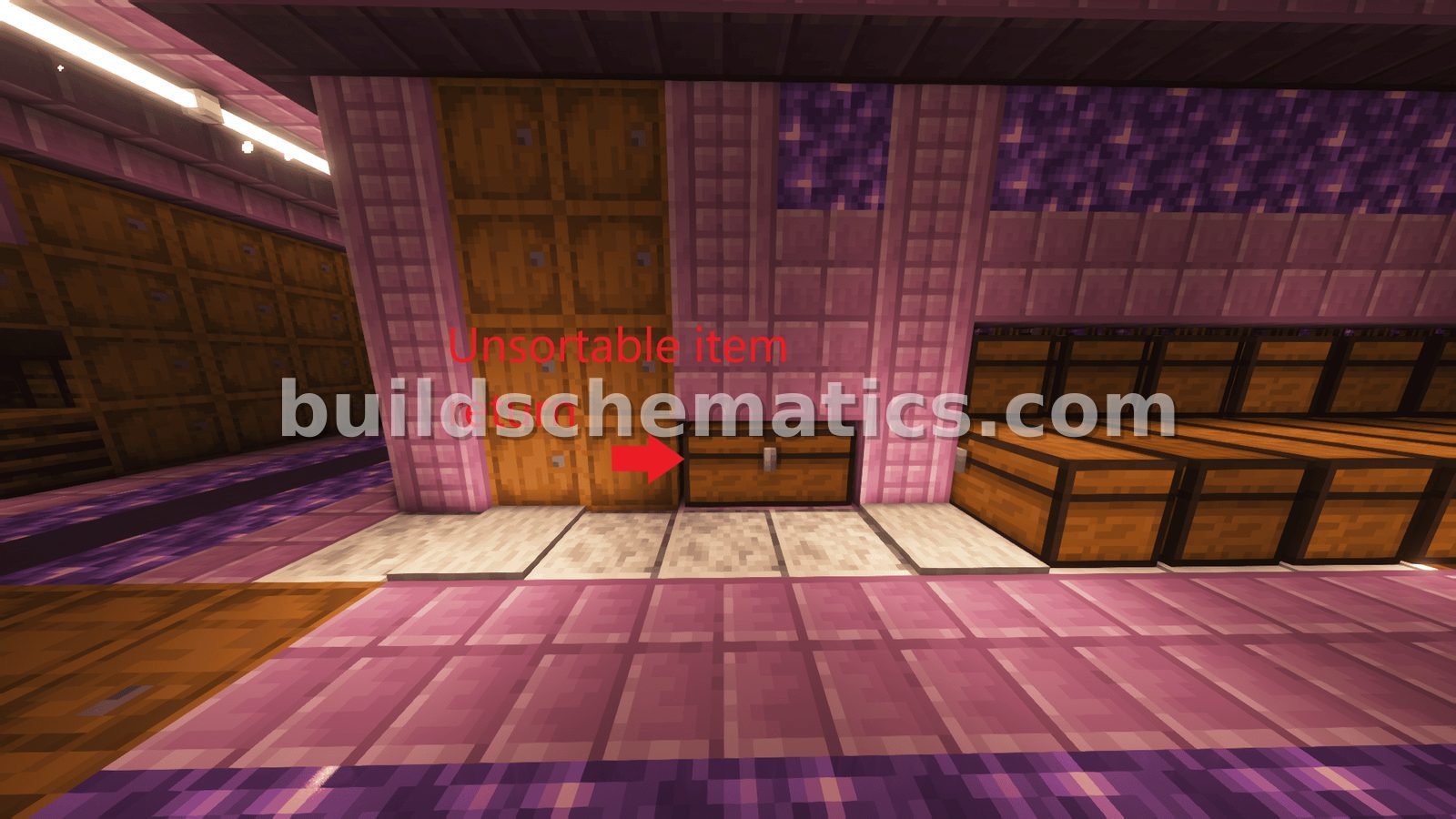 96 Sorter Storage with Shulker Unloader — view 3