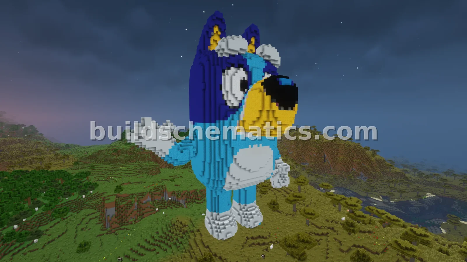 Bluey Statue Minecraft Sculpture — view 2