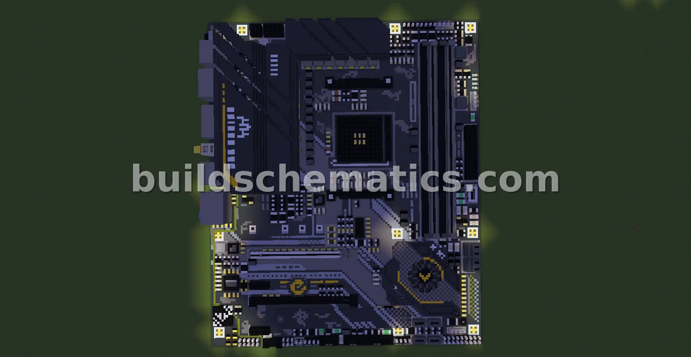 Gaming Motherboard Voxel Art — view 3
