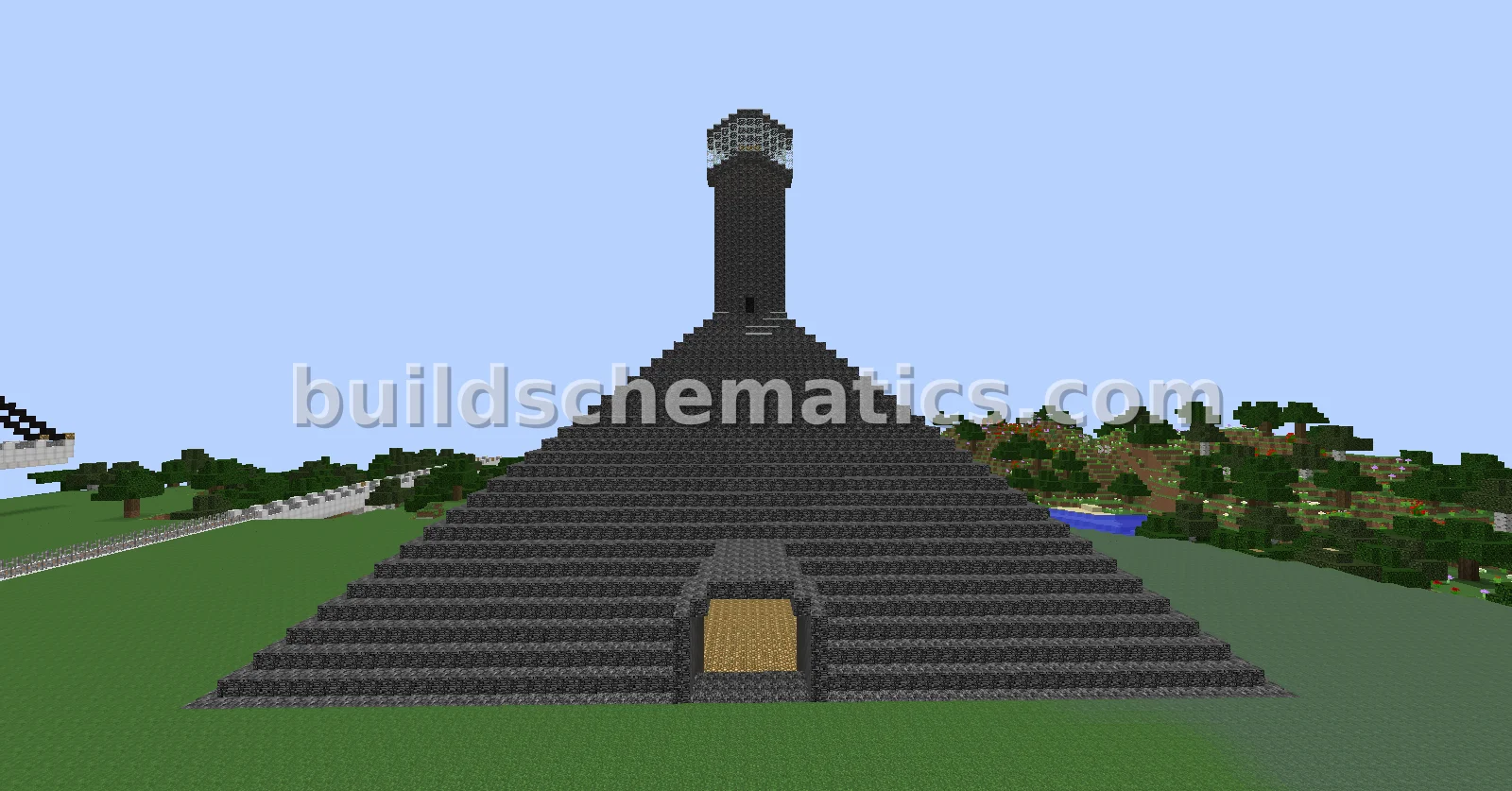 Bedrock Pyramid Temple with Lighthouse