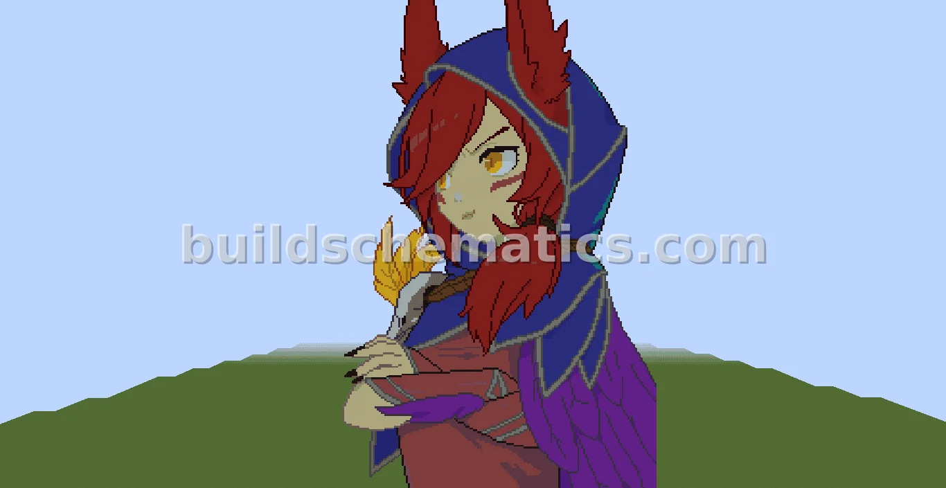 Xayah League of Legends Pixel Art