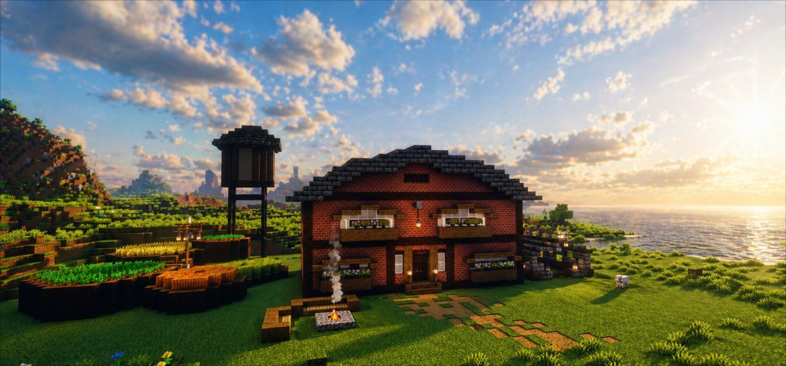 Cozy Red Brick Starter House with Homestead Farm