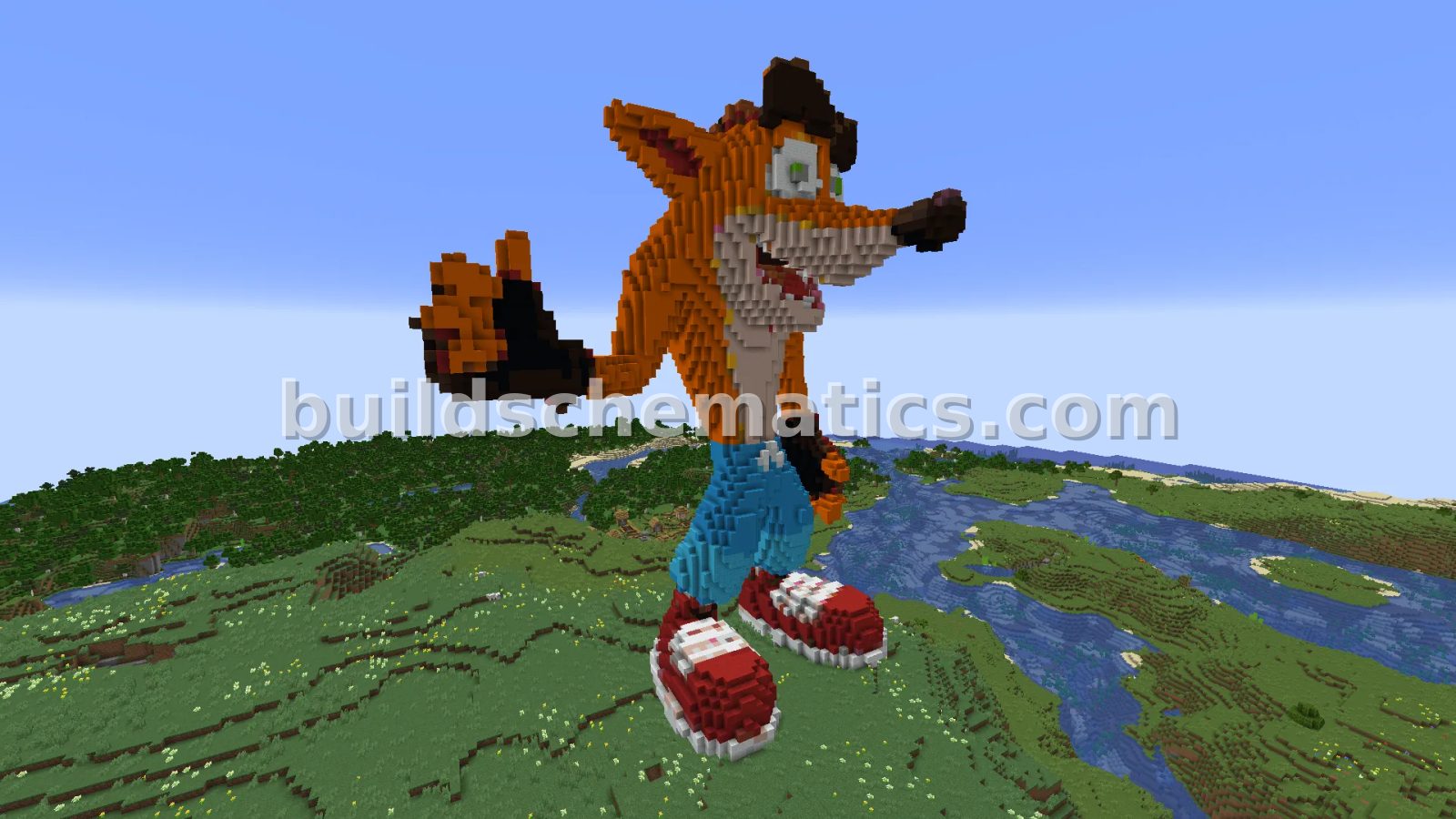 Crash Bandicoot Statue – Large Minecraft Build — view 3