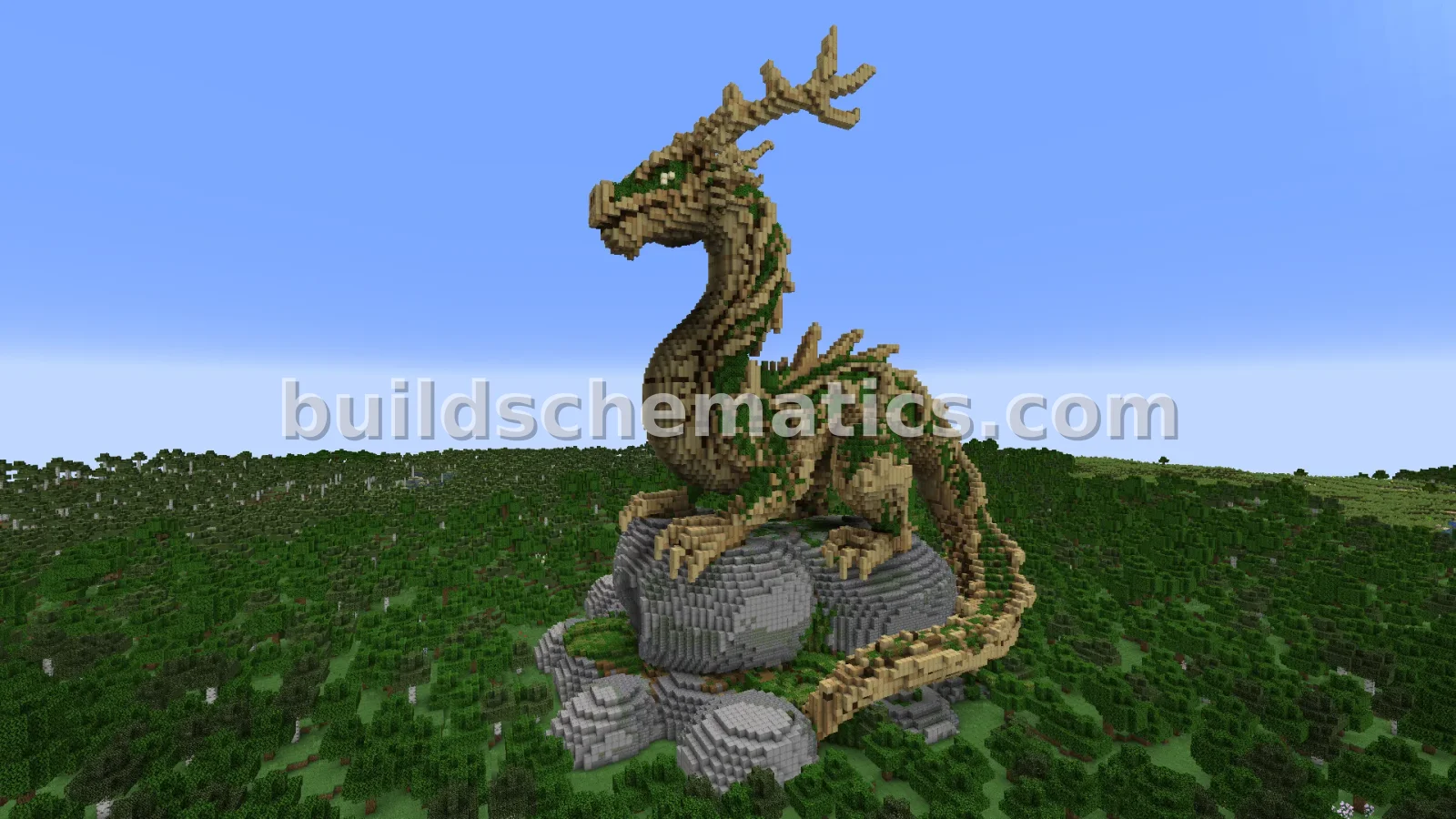 Forest Dragon Statue Mega Build — view 5