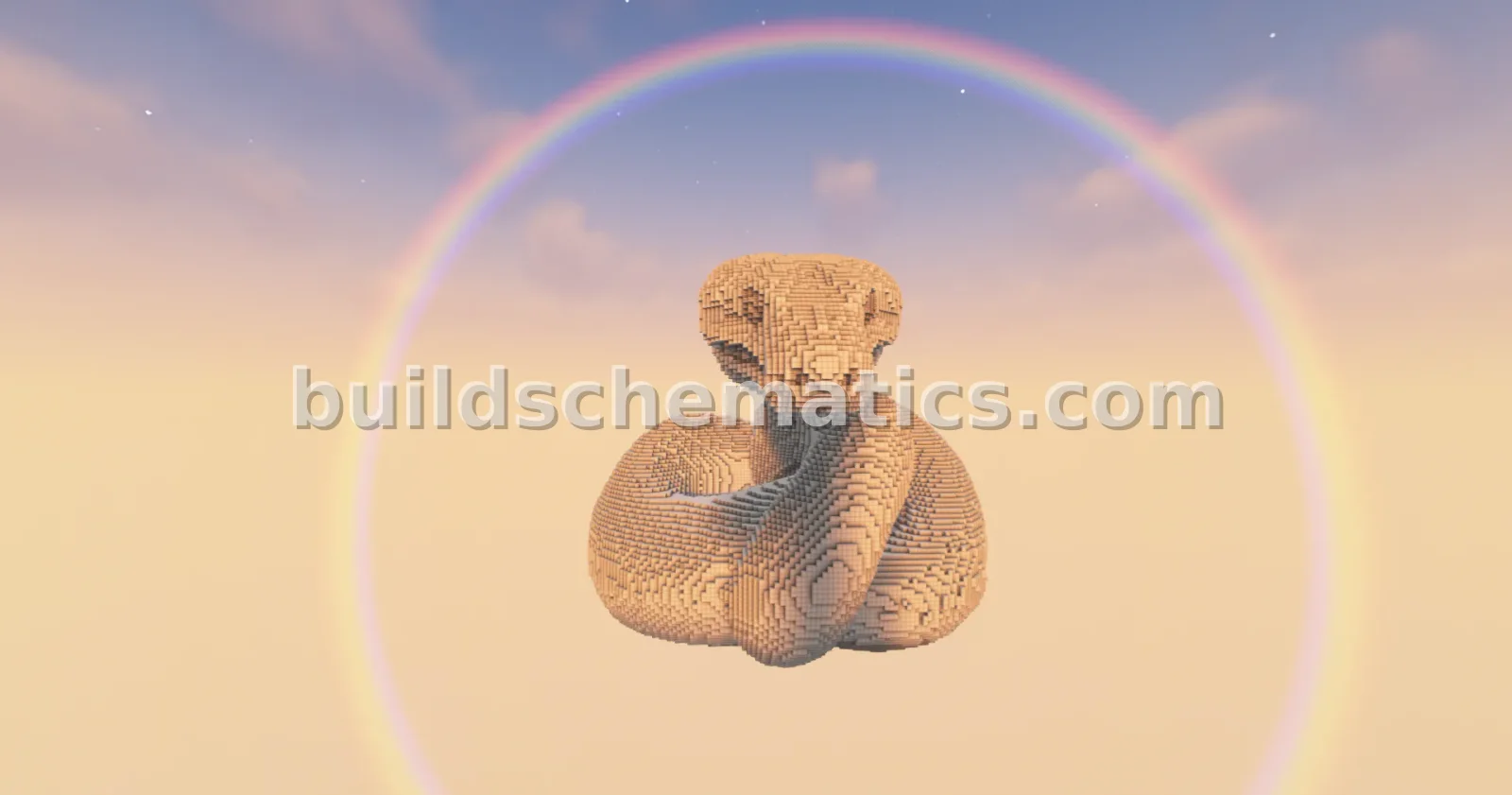 Minecraft White Snake Statue — view 3