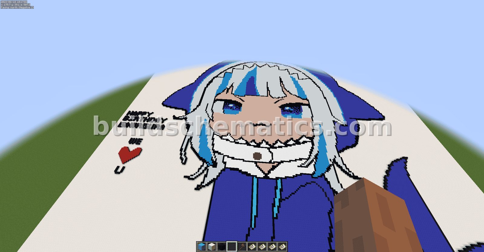 Gawr Gura Map Art Schematic — view 2