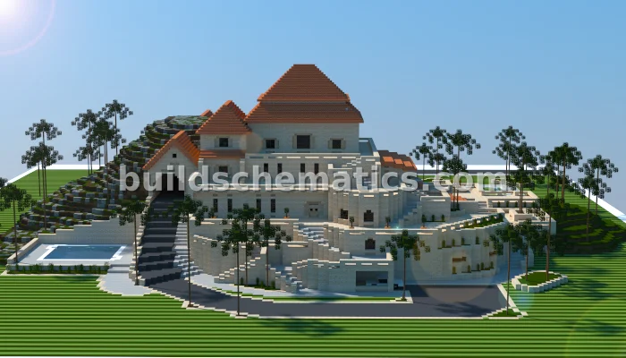 Sandstone Mansion with Pool and Court
