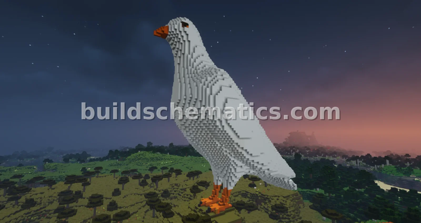 Large Minecraft Bird Statue — view 2