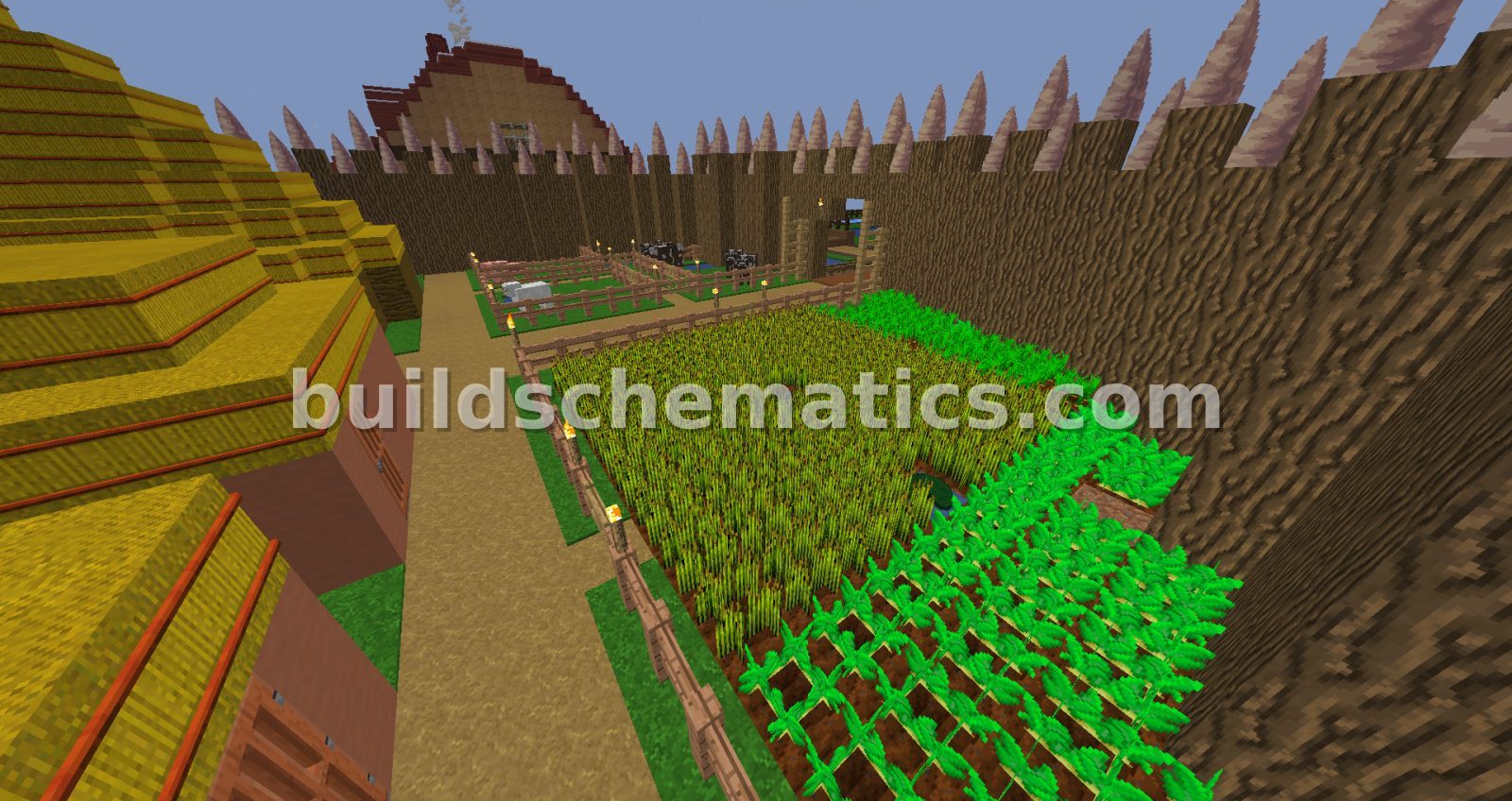 Native American Village with Watchtower — view 2