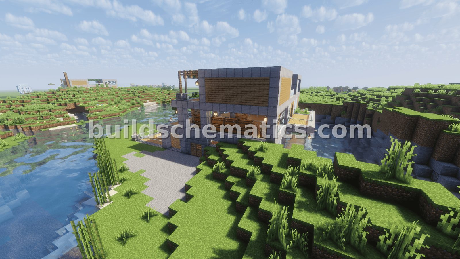 Modern Riverside Stone and Wood House — view 4